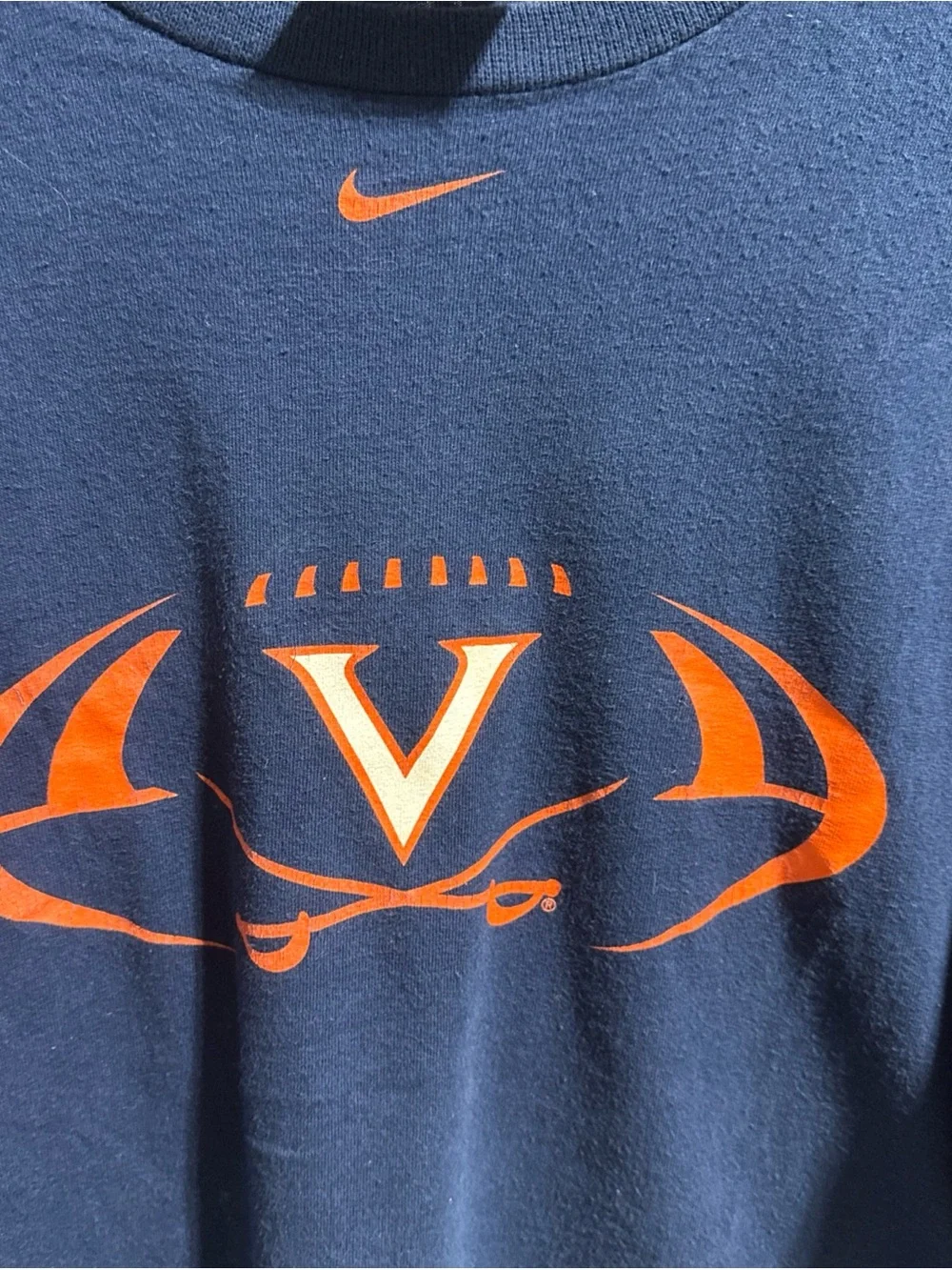 Vintage 90s Nike Virginia Tech Football Center Swoosh Shirt Size Xxl